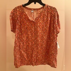 Old Navy Button Down Floral Blouse